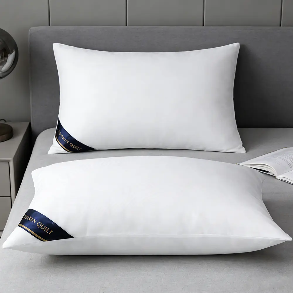 Soft White Breathable Cotton Pillow with High-Quality Filler - Skin-Friendly, Hand Wash Only, Home Bedroom Essential