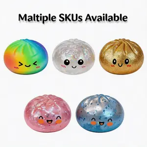 Dumpling Squishies Mystery Box, Stress Relief Squishy 2026 Edition Colorful Glitter Stress Balls with Steamer, Sensory Fidget Toys for Anxiety Relief, Soft Decompression Party Favors Gift for Kids