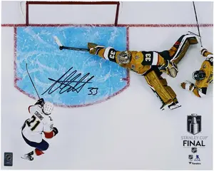 Adin Hill Vegas Golden Knights Autographed 16" x 20" Stanley Cup Final Game 1 Save Photograph - Fanatics Authentic Certified