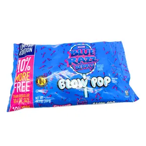 Charms Blue Razz Blow Pops – 11.7 oz Hard Candy Lollipops with Bubble Gum Center – Fruity Candy Treats