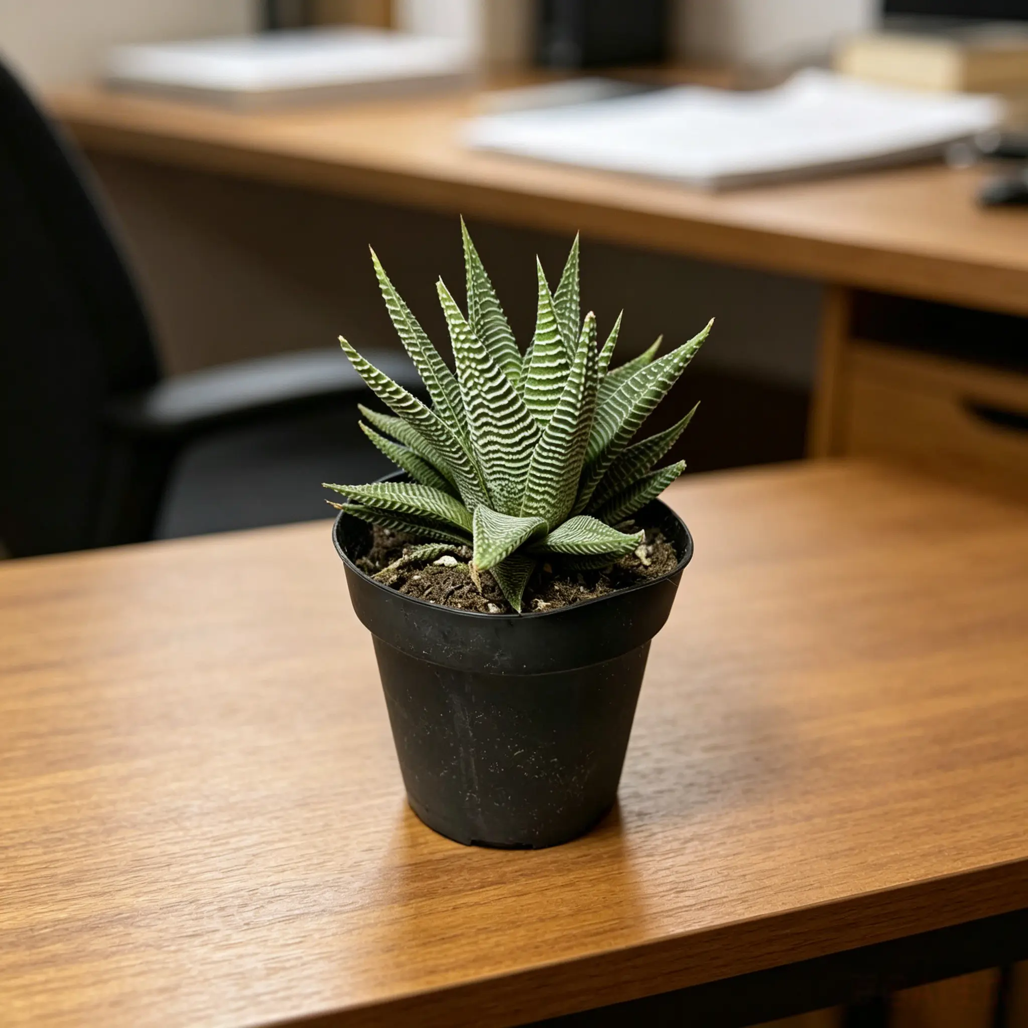 RZ-28  Haworthia Miami Live Succulent Plant in 4 Inch Nursery Pot, Compact Zebra Haworthia with Green Spotted Leaves for Home Office Desk Shelf and Bright Indoor Spaces