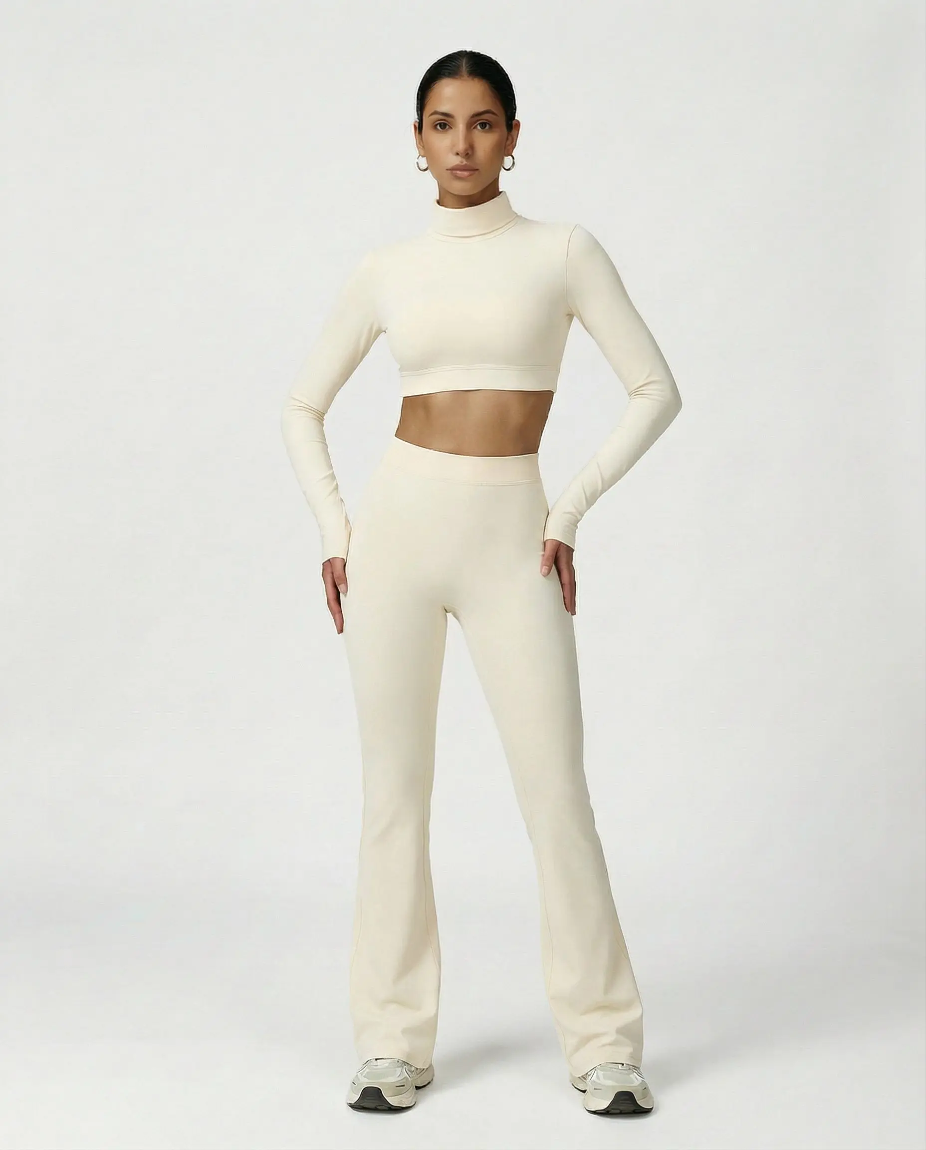 OPEN-BACK HIGH-NECK CROP TOP