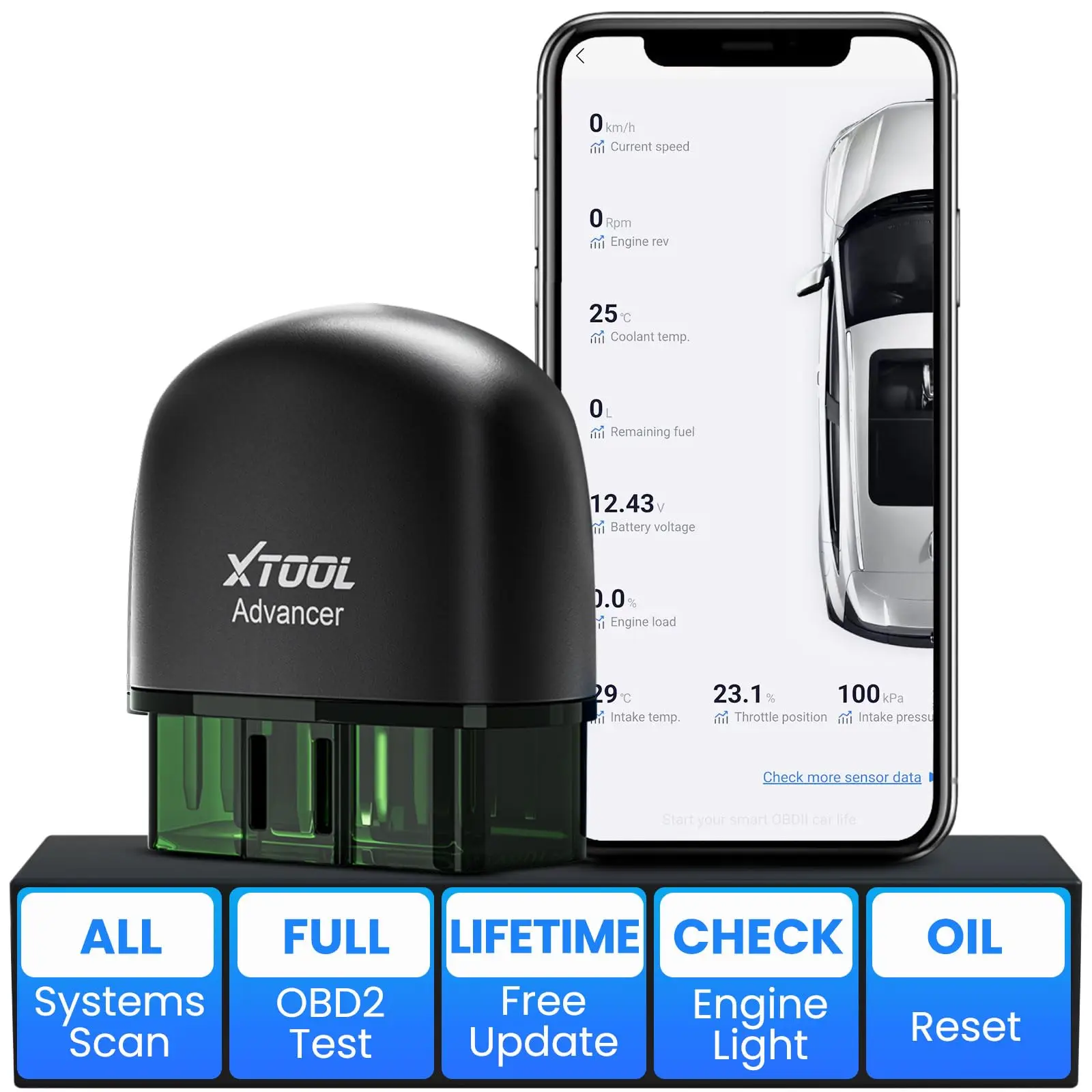 XTOOL AD20 Pro OBD2 Scanner Car Code Reader with All System Scan, Oil Reset, Check Engine Light, Performance Test, Smog Check, Lifetime Free Update ba