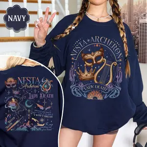 Nesta Archeron Lady Death Sweatshirt, Nesta Archeron Merch, Acotar Merch, a Court of Silver Flames Gift, Cauldron Blessed Sweatshirt