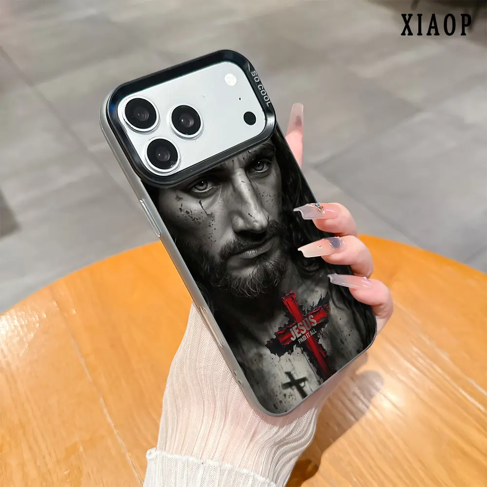 Christ Jesus Cross Design Phone Case, Compatible with iPhone 17 Pro Max/16/15/14/13/12/11 Air E Plus.Shockproof, High Durability,  Ultra-Thin Design| Perfect for Everyday Use Protector Screen Protector Aesthetic Resistance, Accessories, Smartphone, Cellph