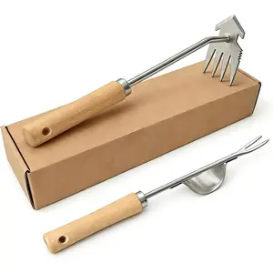 Hardware supplies Weed Puller Tool, 2 Pack Garden Tools with 4 Teeth Weed Puller and Uprooting Weeding Tool for Garden, Patio, Lawn, Flower Beds and Sidewalk