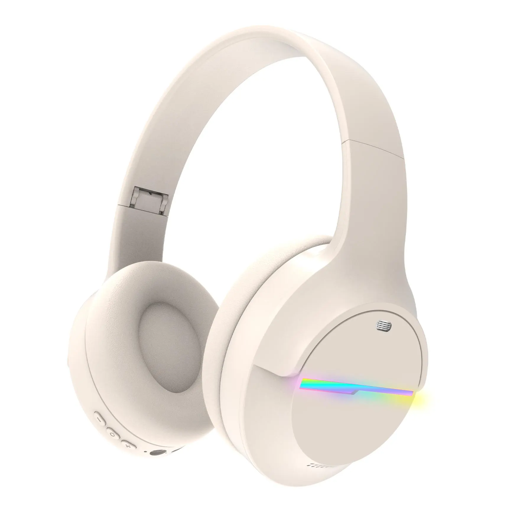 Kids Bluetooth 5.3 Headphones with Colorful LED Lights, Built-in Mic, ANC, Adjustable Ear Grips, Bluetooth Smart & Advanced Noise Cancelling Audio Features, Foldable for School Travel iPad Tablet Airplane, Christmas & Mothers Day Gift, Bluetooth Smart Fol