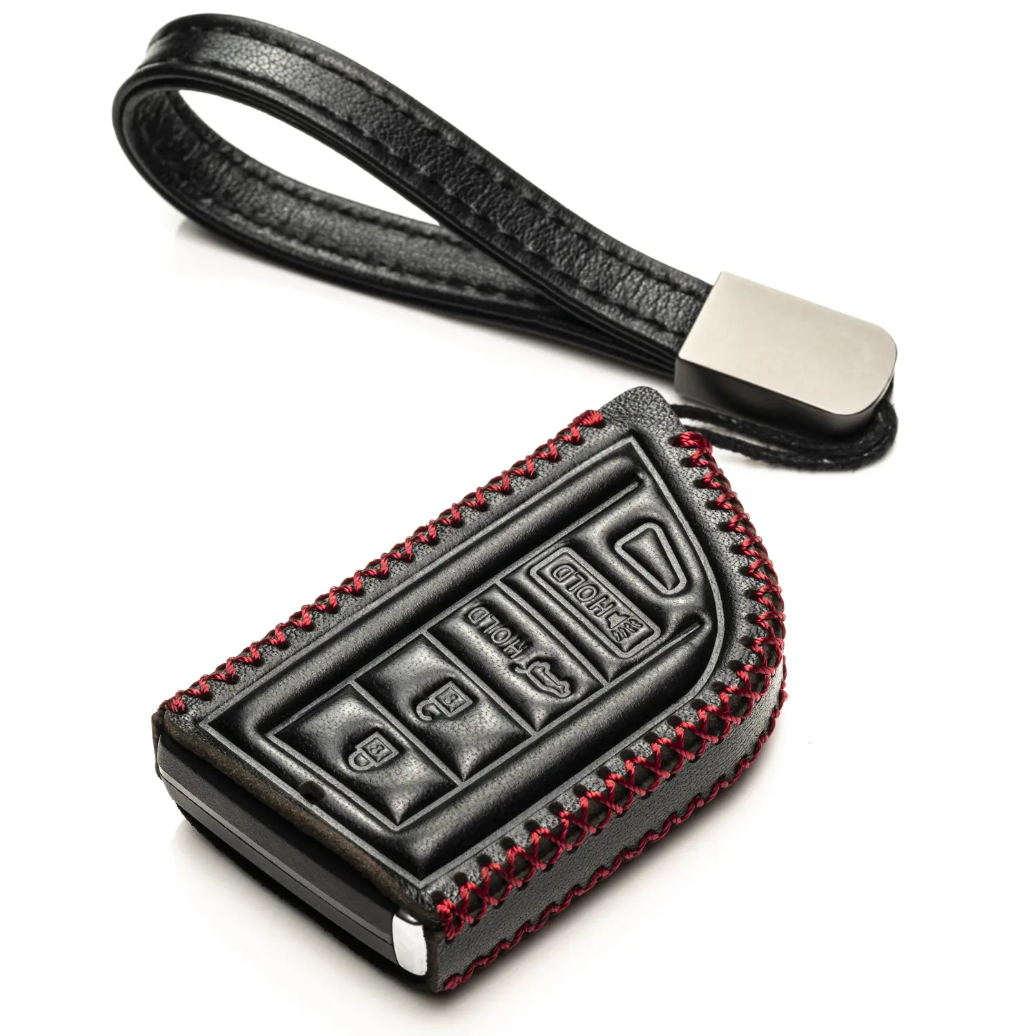 Vitodeco Genuine Leather Smart Key Fob Case with Leather Key Strap Compatible for Acura MDX, RDX, ADX, TLX, INTEGRA - 4-Button