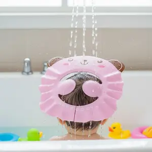 Adjustable Baby Bath Hat for Kids - Soft Waterproof Shower Cap Protects Ears from Water, Adjustable Headband Fits All Ages. Keep Hair Dry During Baby Bath Time. Essential Bathing Accessory for Infants & Toddlers, Practical Parent-Child Bath Safety Tool.