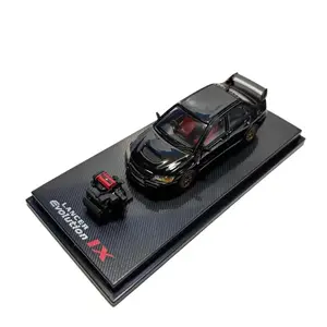 CM-MODEL 1:64 Scale Mitsubishi Lancer Evo IX Diecast Toy with Display Base & Acrylic Cover Limited Production 2024 Model Number 406972158312530 Black Edition