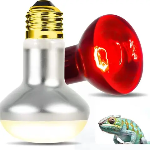 2PCS 100W Reptile Infrared Heat Lamp Bulb Combo Pack - E26 Gold Base, 100w Power UVA Daylight Heating Lamp for Lizard Owners' Basking Spot Care