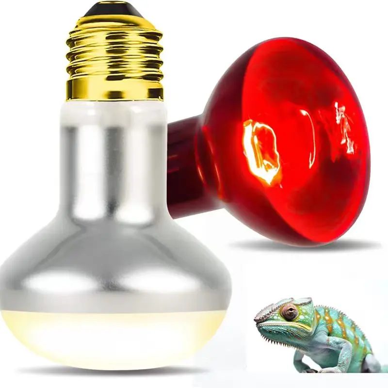 2PCS 100W Reptile Infrared Heat Lamp Bulb Combo Pack - E26 Gold Base, 100w Power UVA Daylight Heating Lamp for Lizard Owners' Basking Spot Care