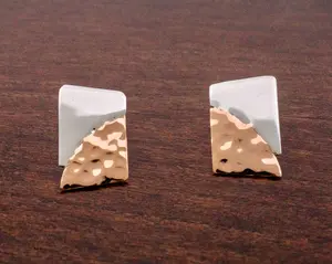 Silver & Copper Puzzle Earrings