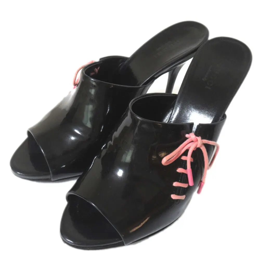 Pre-owned GUCCI Patent Leather Small Leather Goods High Heel Mules