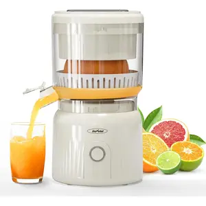 90W Automatic Juice Squeezer 15000RPM High Speed Compact Electric Squeezer for Orange Lemon Soft Fruits Easy Clean with Cleaning Brush White
