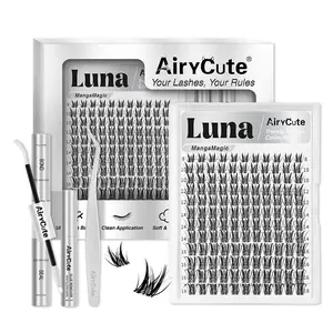 Luna | AiryCute MangaMagic Collection Upgrade U Lashes with Ultra-Dense, Waterproof, Long-Lasting Lashes | Aphrodite | Fashion Wet Look | Beginner Friendly DIY Lashes For a Flawless, Voluminous Look | Trendy & Must-Have Clusters #SummerVibes