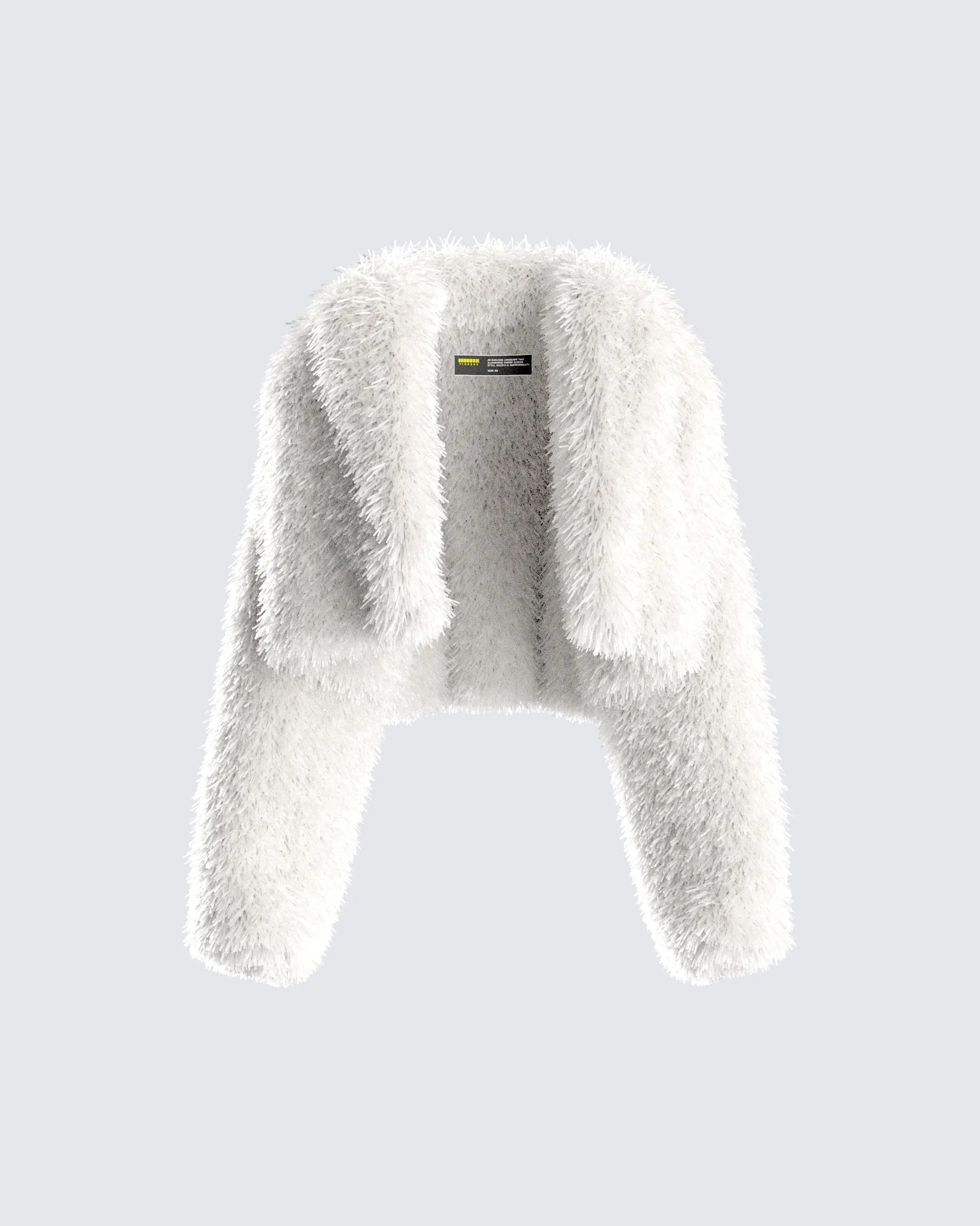 Women's Ivory Cropped Faux Fur Shrug - Long-Sleeve, Open-Front, Ultra-Fuzzy Outerwear