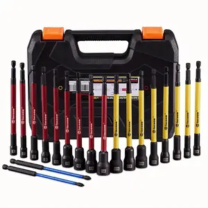 Magnetic Multi Nut Driver Set for Impact Drill, 19 Pcs with Metric & Sae, Includes Ph1 & Ph2, 6 Inch Extra Long, Durable for DIY & Pro Use