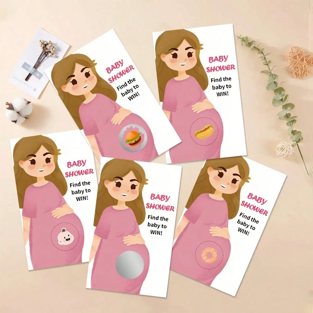 40pcs Cute Baby Shower Scratch Off Game Cards Fun Party Cards. 5 Winners & 35 Loser Designs, Ideal for Baby Showers, Gender Reveal, Mom Groups, New Parent Meetups, Prenatal Gatherings ,Virtual Celebrations.
