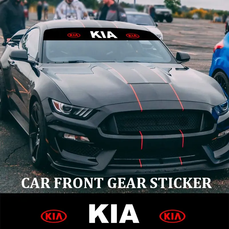 1pcs Kia Car Windshield Sticker, Automotive Decals, Waterproof Sunproof High Temperature Resistant Decoration, Removable No Residue, Fits All Kia Models, Car Stickers