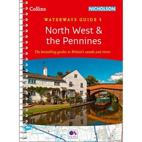 Used Collins Maps North West & the Pennines No. 5 Spiral-Bound Book - English, A5, 232 Pages, Book Mark Back Cover Flap, Ideal for Walkers & Boating Trips