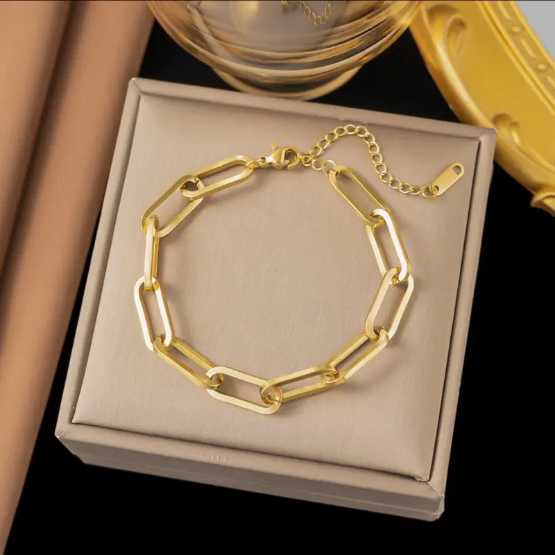 Gold Tone Chain Bracelet for Women Fashion Jewelry