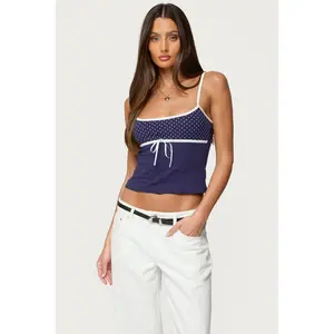 Rhoda Contrast Polka Dot Tank Top