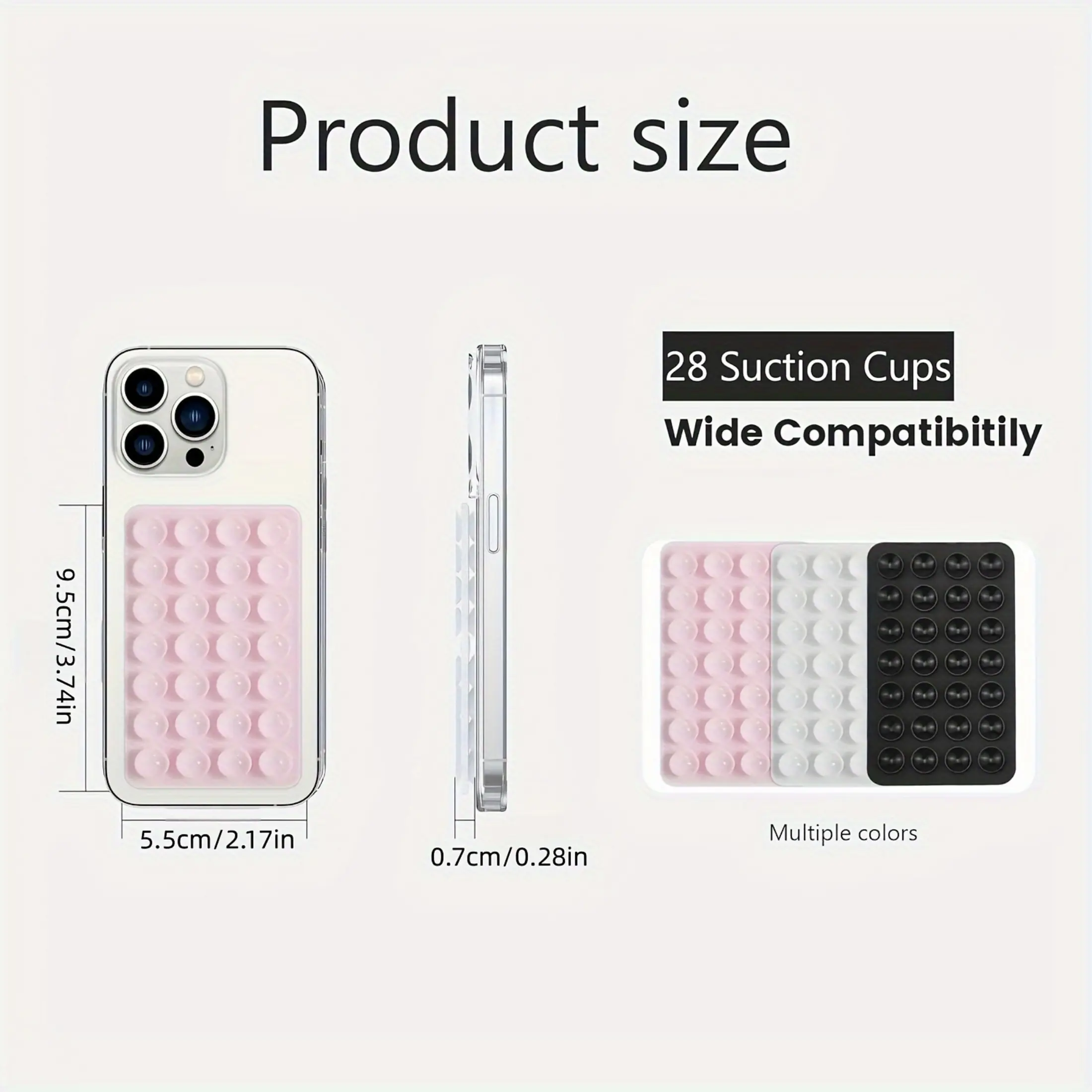 2Pcs silicone 28 double-sided suction cups, universal mobile phone grip for most mobile phones, hands-free adhesive handle, for video recording, suitable for makeup, fitness, shower, car and kitchen use