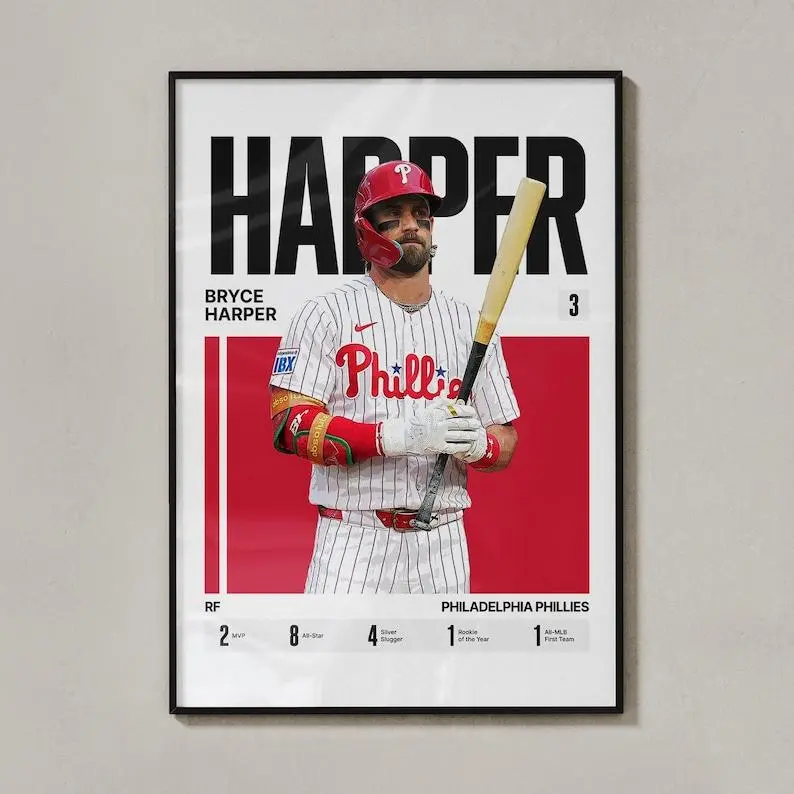 Bryce Harper #3 Poster | Philadelphia Baseball Wall Art
