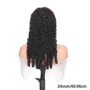 Burmese Curly 13x4 Lace Frontal Wig 180% Density Burmese Curly Wig Human Hair 13x4 Transparent Lace Frontal Wigs Burmese Virgin Remy Human Hair Wigs for Women 16 inch to 30 Inch