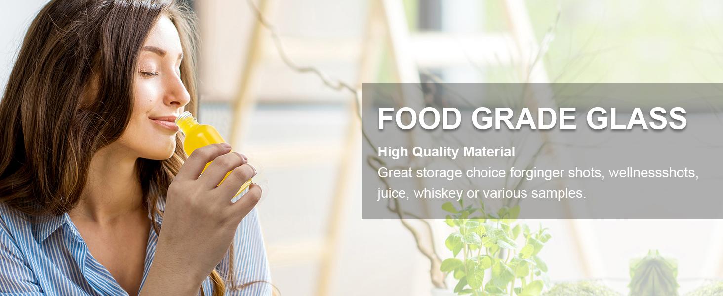 12 Pack, 2 oz Small Clear Glass Bottles w/Lid & 3 Funnels - 60ml Boston Shot Bottles for Health, Immunity, Potion, Wellness, Sample, Ginger, Juice - Mini Personal Care & Beauty Travel Bottle