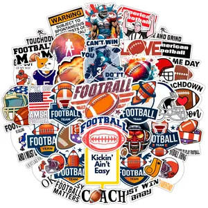 American Football Sticker Pack 54 PCS Vinyl Waterproof Stickers for Laptop Water Bottle Helmet Scrapbook Skateboard Kids Teens Adults Sports Fans Party Favors Decorations