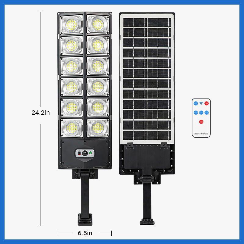 504LED Ultra-Bright Solar 6500K Solar Street Light - Wide Angle Motion Sensor, Remote Control,Solar Street Light Outdoor,Dusk to Dawn, and Adjustable - Perfect for Commercial Area, Parking Lot, Yard, and Outdoor Lighting.