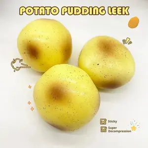 Potato Pudding Squishy Stress Ball Realistic Slow-Rise Fidget Toy Soft Stretchy Squeeze Toy for Anxiety Relief/ADHD/Kids/Adults moon