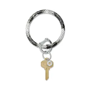 Leather Big O® Key Ring - Tuxedo Snakeskin