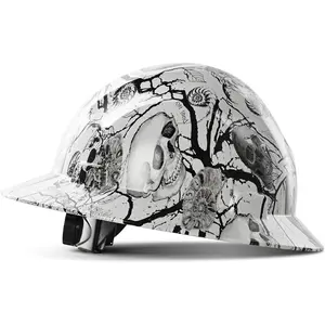 Full Brim Hard Hat Safety Helmet, Premium Construction Work Helmet with 4-Point Adjustable Ratchet Suspension, Lightweight Protective Headgear for Industrial Jobsite