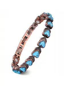 Women's Pure Copper Magnetic Bracelet, Adjustable Link Design with Adjuster & Gift Box, Fashion Elegant Accessory, Ideal for Daily Wear & Gifting