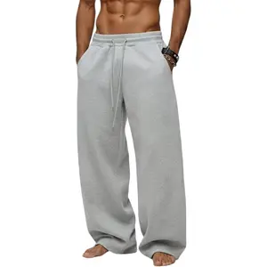 Luxury Premium Men's Men's Baggy Sweatpants Heavyweight Fleece Wide Leg Drawstring Sweat Pants,Casual Lounge Joggers with Pockets Slacks