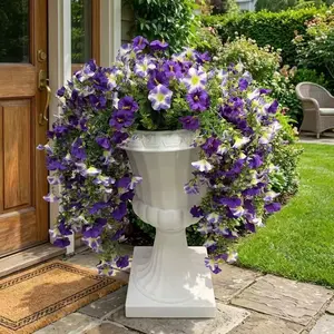 Artificial Flowers Outdoor Decoration, Realistic Plastic Bougainvillea Narcissus Wall Hanging, UV Resistant, Home Balcony Indoor Decor