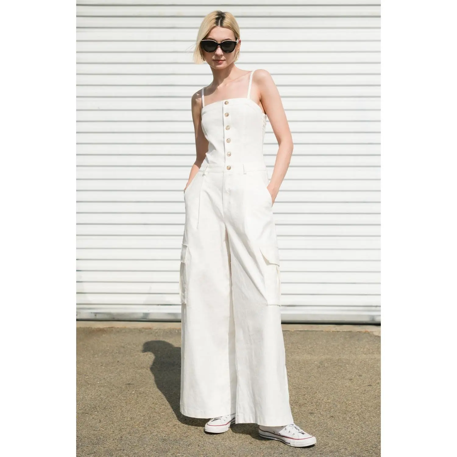 ROYAL AFFAIR WOVEN JUMPSUIT