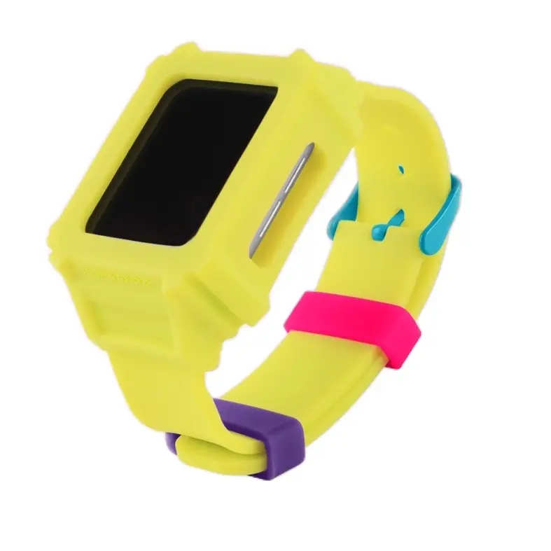 POPBANDZ Silicone Bands for Apple Watch 38mm, 40mm, 42mm, Series 7, 8, SE, Neon Pink, Purple, Green Accessories Wearable Smart Watch Durable