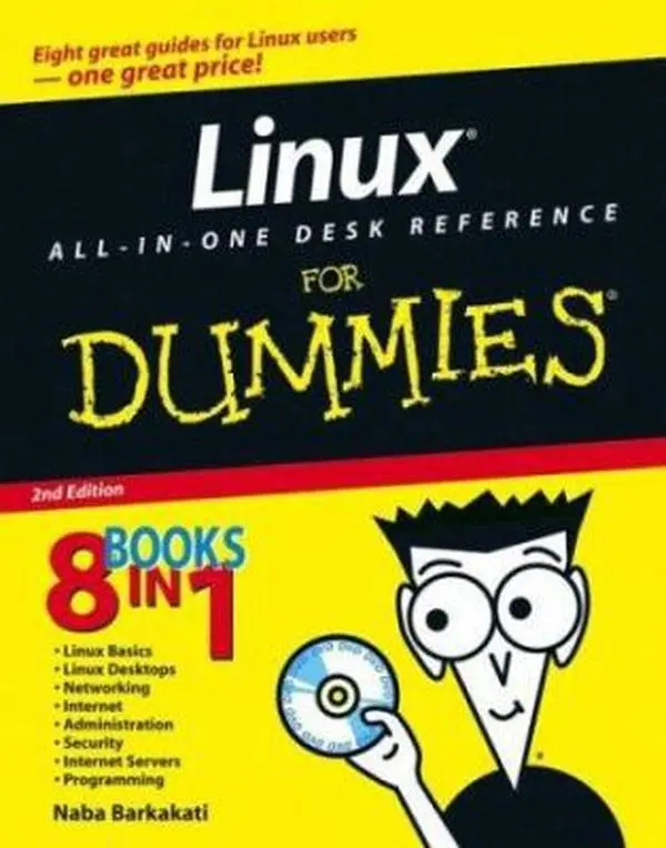 USED Book - Linux All-in-One Desk Reference For Dummies (For Dummies (Computer/Tech)) by Naba Barkakati (Paperback) - english