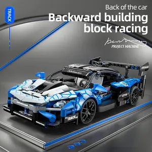 A1 stunningly beautiful blue McLaren Senna block building block sports car – incredibly relaxing to assemble! Building block toy