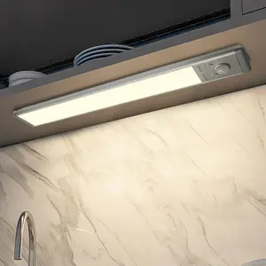 USB Rechargeable Under Cabinet Light, Magnetic LED Light with Motion Sensor, Dimmable LED Light for Closet, Kitchen, Stairs, Indoor Lighting