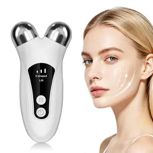 2-In-1 Neck and Face Massage Roller, Microcurrent Lifting Tool, Heating and Vibration, Tightening Device for V-Shaped Face, LED Display Beauty Massager