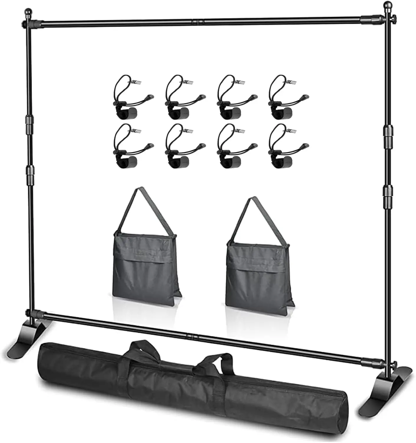EMART 10x8ft Backdrop Banner Stand, Adjustable Heavy‑Duty Photo Backdrop Stand Kit with Carrying Bag, 8×8ft / 10×8ft Aluminum & 10×10ft New‑Version Iron Frame; for Trade Shows, Professional Photo Booths, Parties, Step‑and‑Repeat Background Displays
