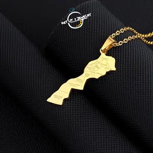 Morocco Map Pendant Necklace | Top Choice for Daily Wear Jewelry | Anniversary Gift | Selected Gift | Creative Ethnic Map Pendant Necklace