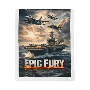 Epic Fury Aircraft Carrier Blanket | Military Navy Plane Throw