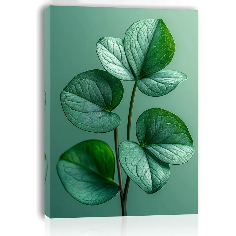 Room Decoration 1 Piece Green Leaf Tree Trunk Canvas Wall Art, Wooden Frame, Fabric Decoration, Suitable for Living Room, Bedroom, Kitchen, Office, Unique Bachelorette Party Gift Idea