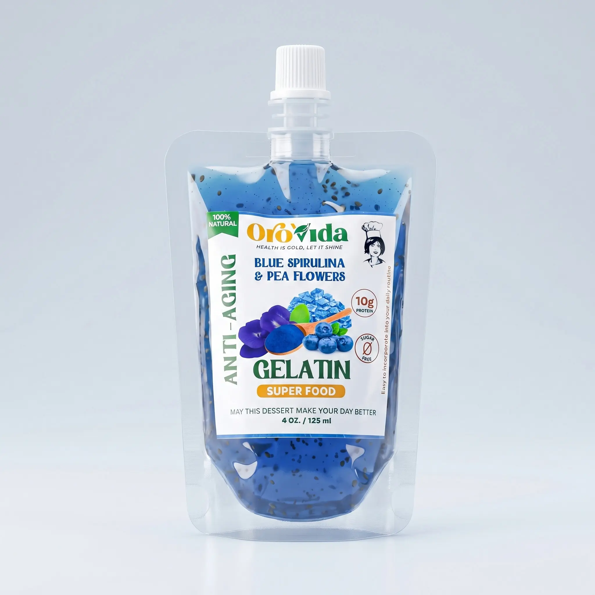 Blue Spirulina Gelatin, Healthcare Hair-Skin-Nails Beauty Supplement for Health and Nutrition Support